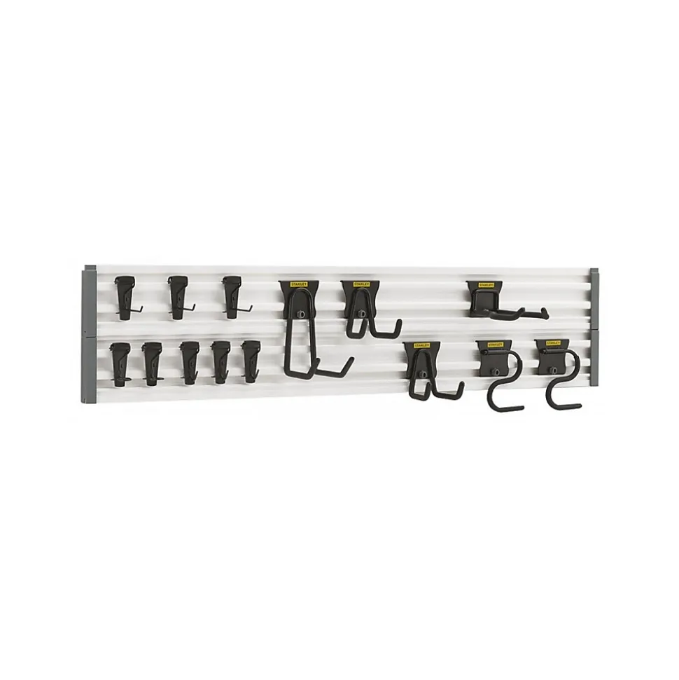 Ensemble de 2 rails 120 cm de rangement 18 accessoires STST22000 STANLEY
