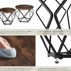 Ensemble de 2 Tables basses Style industriel