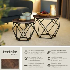 Ensemble de 2 Tables basses Style industriel