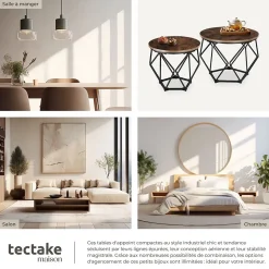 Ensemble de 2 Tables basses Style industriel