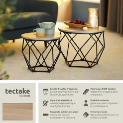 Ensemble de 2 Tables basses Style industriel