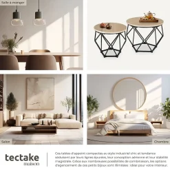 Ensemble de 2 Tables basses Style industriel