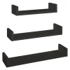 Ensemble de 3 étagères murales design noires, 60x8x15,5 cm, 50x8x15,5 cm et 40x8x15,5 cm - Aimantées