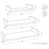Ensemble de 3 étagères murales design en chêne tabac, dimensions : 60x8x23,7 cm, 50x8x23,7 cm et 40x8x23,7 cm - Maxi Magnet