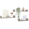 Ensemble de 3 étagères murales design en chêne Sagerau, 60 x 8 cm x 15,5 cm, 50 x 8 cm x 15,5 cm et 40 x 8 cm x 15,5 cm