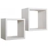 Ensemble de 2 étagères murales Maxi, cubes décoratifs, cubes muraux, chêne blanchi, 35x35 d23,7 cm et 31x31 d23,7 cm - Q-Bis