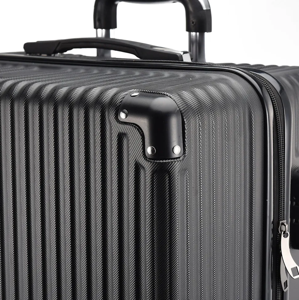 Ensemble De 3 Valises De Voyage Légères Et Rigides, Avec Poignée Télescopique Et Cadenas, Noir