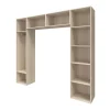 Ensemble de colonnes et caissons suspendus effet chêne avec miroir GoodHome Atomia H. 225 x L. 250 x P. 47 cm
