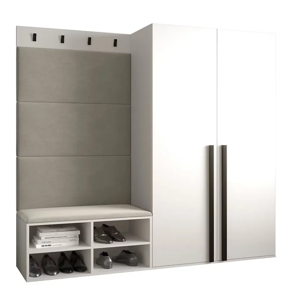 Ensemble de garde-robe Miro 5 184x184x42 (Blanc + Manila 02)