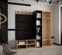 Ensemble de garde-robe Miro 1 184x164x42 (Chêne artisanal + Manila 16)