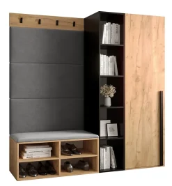 Ensemble de garde-robe Miro 1 184x164x42 (Chêne artisanal + Manila 16)
