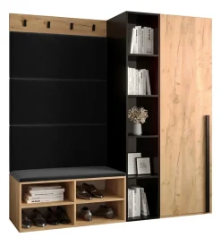 Ensemble de garde-robe Miro 1 184x164x42 (Chêne artisanal + Manila 18)