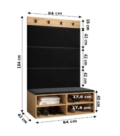 Ensemble de garde-robe Miro 2 184x84x42 (Blanc + Manila 18)