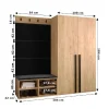 Ensemble de garde-robe Miro 5 184x184x42 (Blanc + Manila 16)