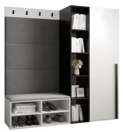 Ensemble de garde-robe Miro 1 184x164x42 (Blanc + Manila 16)