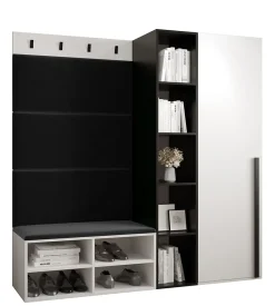 Ensemble de garde-robe Miro 1 184x164x42 (Blanc + Manila 18)