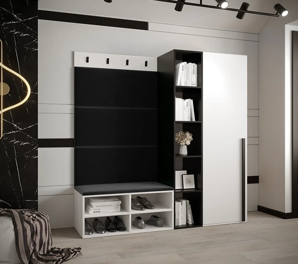 Ensemble de garde-robe Miro 1 184x164x42 (Blanc + Manila 18)