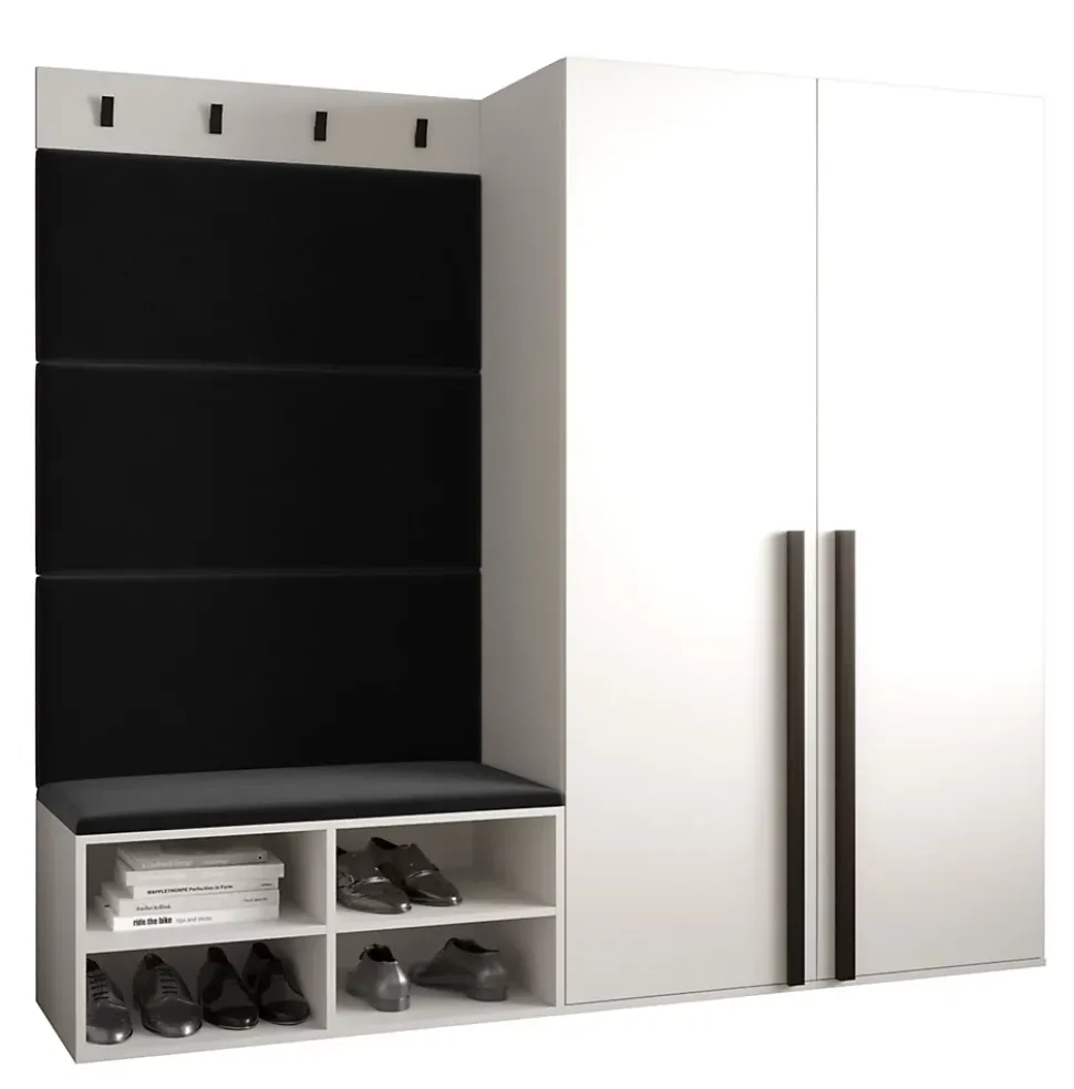 Ensemble de garde-robe Miro 5 184x184x42 (Blanc + Manila 18)