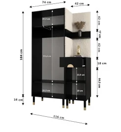 Ensemble de garde-robe Palermo 16 200x116x46 (Cachemire + Poso 100)