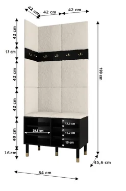 Ensemble de garde-robe Palermo 11 200x84x46 (Cachemire + Poso 100)