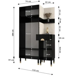 Ensemble de garde-robe Palermo 6 200x116x46 (Cachemire + Poso 100)