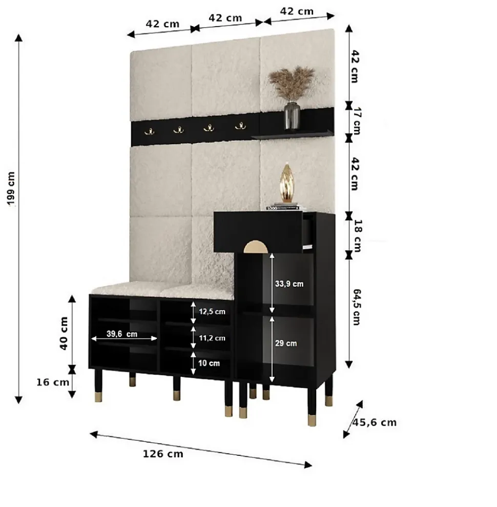 Ensemble de garde-robe Palermo 5 200x126x46 (Cachemire + Poso 60)