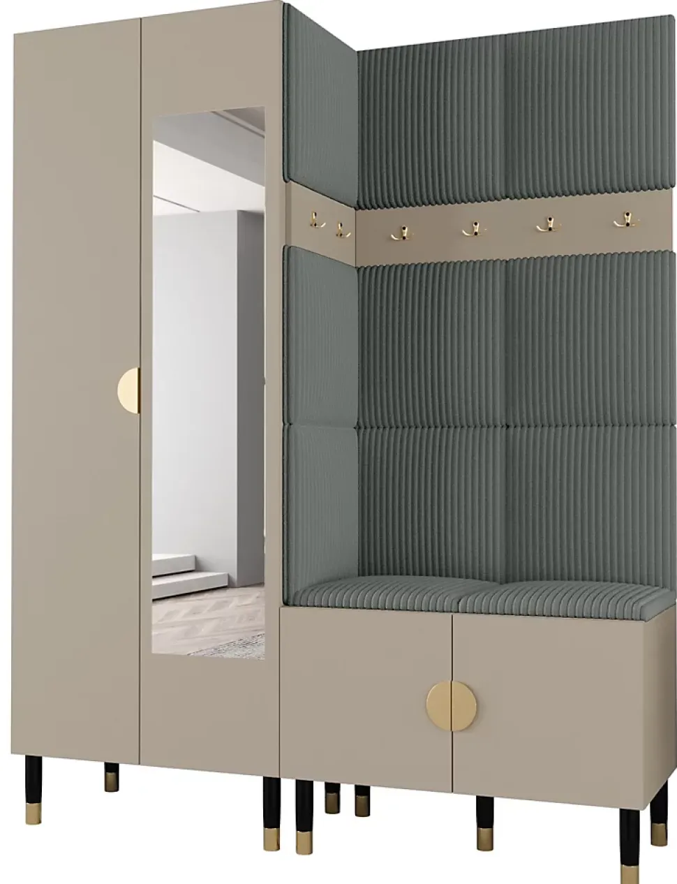 Ensemble de garde-robe Palermo 14 200x158x46 (Cachemire + Poso 60)