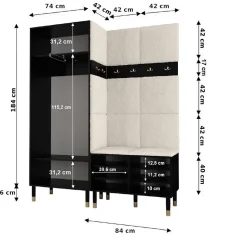 Ensemble de garde-robe Palermo 2 200x158x46 (Cachemire + Poso 60)