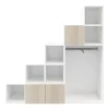 Ensemble de meubles de rangement sous pente et/ou comble blancs et effet chêne GoodHome Atomia H. 187,5 x L. 187,5 x P. 47 cm