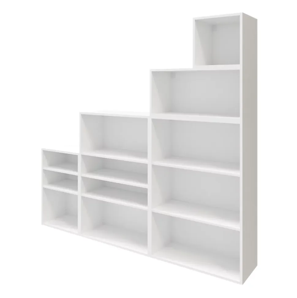 Ensemble de meubles de rangement sous pente et/ou comble blancs et anthracite brillant GoodHome Atomia H. 187,5 x L. 187,5 x P. 35 cm