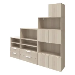 Ensemble de meubles de rangement sous pente et/ou comble effet chêne GoodHome Atomia H. 187,5 x L. 187,5 x P. 37 cm