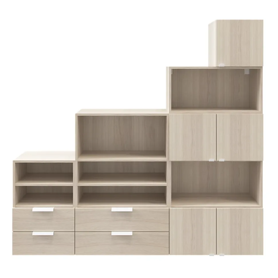 Ensemble de meubles de rangement sous pente et/ou comble effet chêne GoodHome Atomia H. 187,5 x L. 187,5 x P. 37 cm