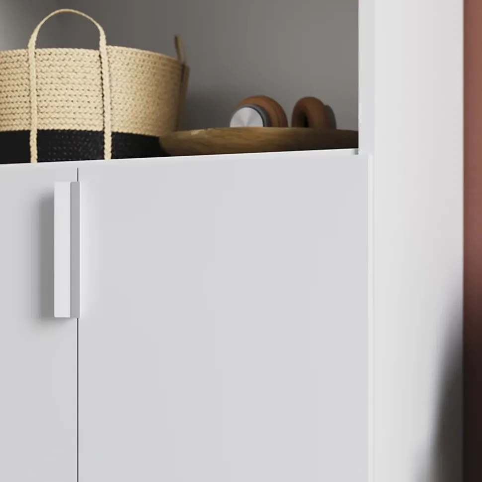 Ensemble de meubles de rangement portes battantes miroir et blanches GoodHome Atomia H. 225 x L. 150 x P. 47 cm