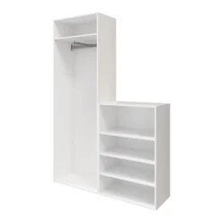 Ensemble de meubles de rangement portes battantes miroir et blanches GoodHome Atomia H. 225 x L. 150 x P. 47 cm