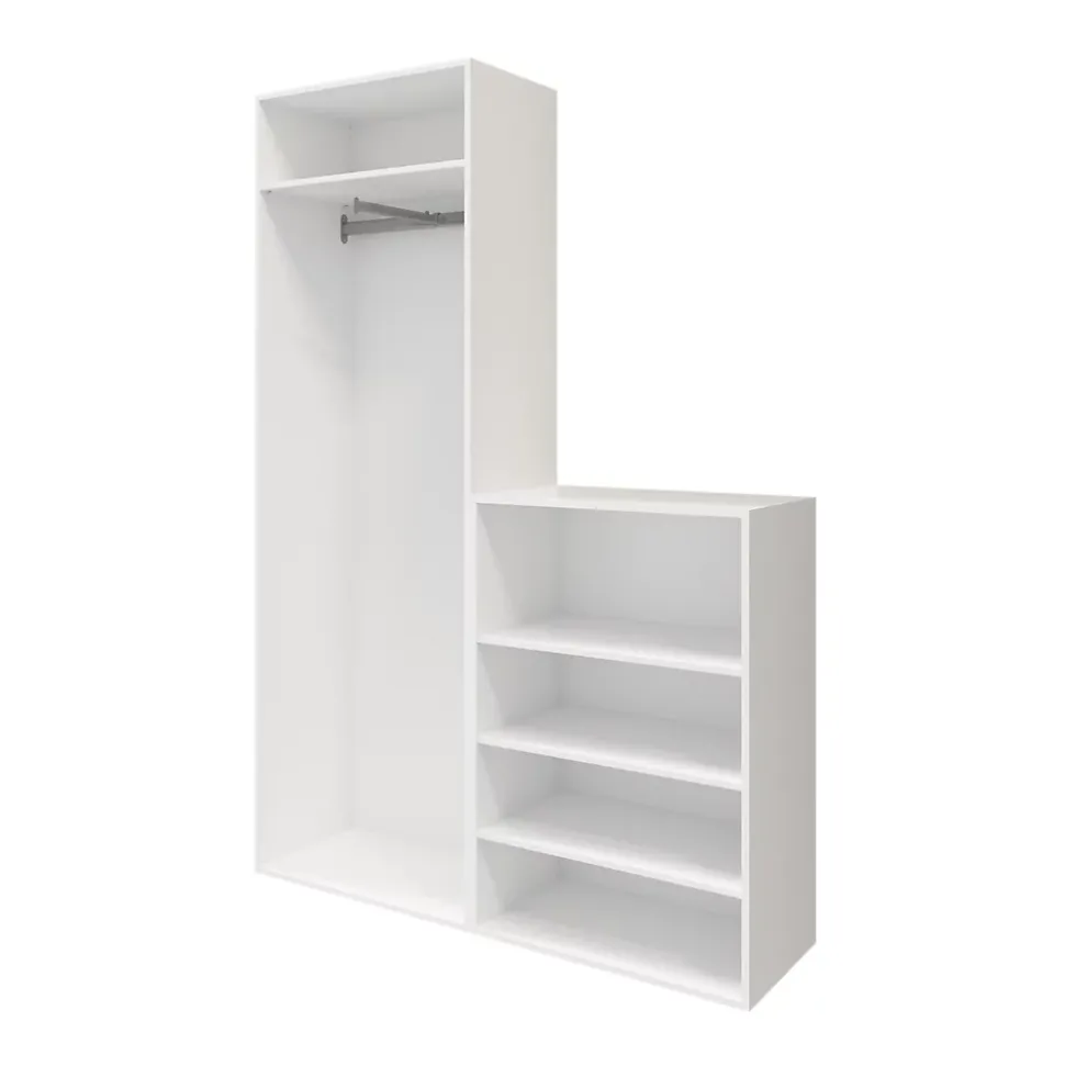 Ensemble de meubles de rangement portes battantes miroir et blanches GoodHome Atomia H. 225 x L. 150 x P. 47 cm