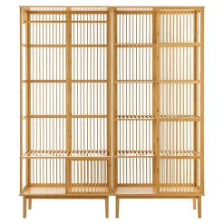 Ensemble de portant Vemb et étagère Trundholm bambou 185 x 160 x 45 cm naturel