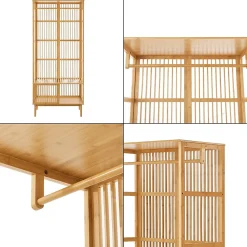 Ensemble de portant Vemb et étagère Trundholm bambou 185 x 160 x 45 cm naturel