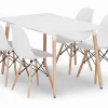 Ensemble de salle à manger Valora Table blanche YURO 120x80 + 4 chaises blanches OSAKA