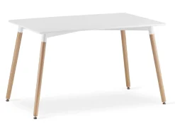 Ensemble de salle à manger Valora Table blanche YURO 120x80 + 4 chaises blanches OSAKA