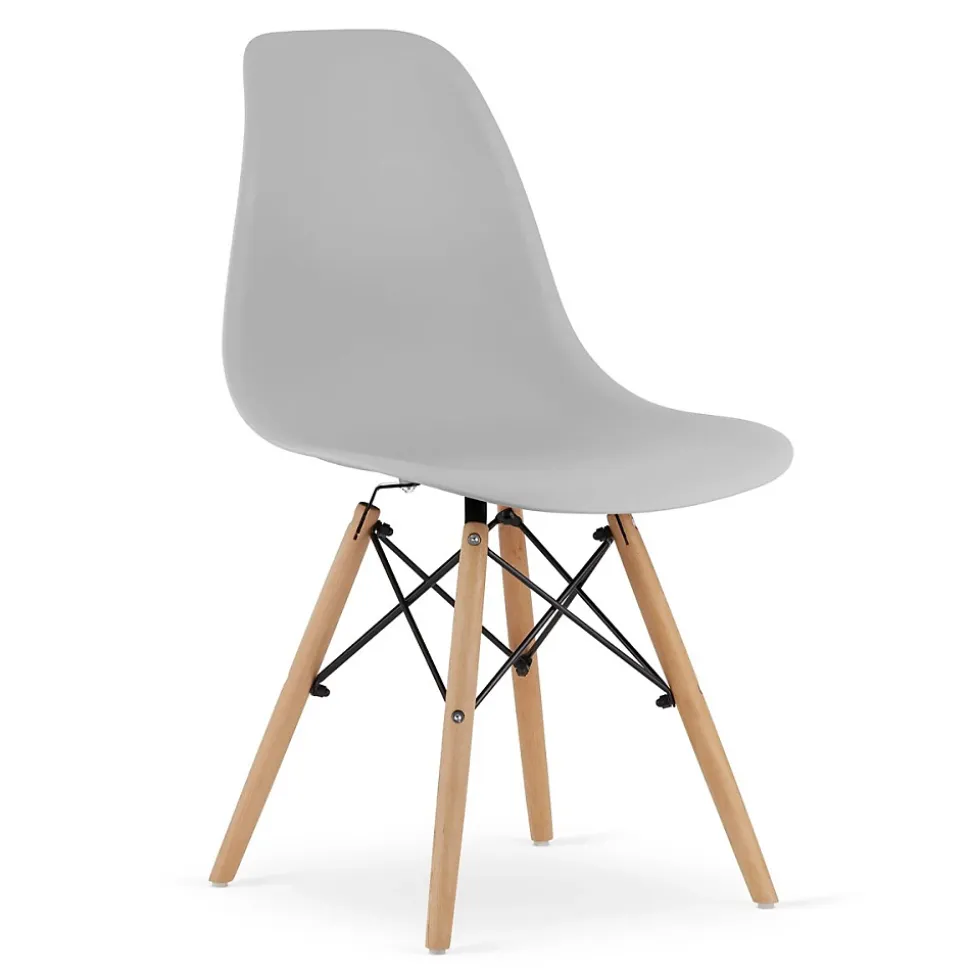 Ensemble de salle à manger Valora Table ROVA 120x60 en chêne + 4 chaises OSAKA grises
