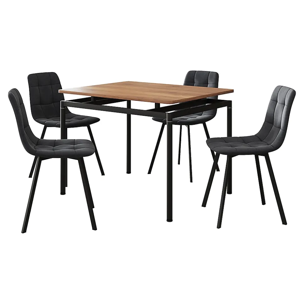 Ensemble de salle à manger Hemnes pour 4 personnes effet chêne / gris foncé en.casa