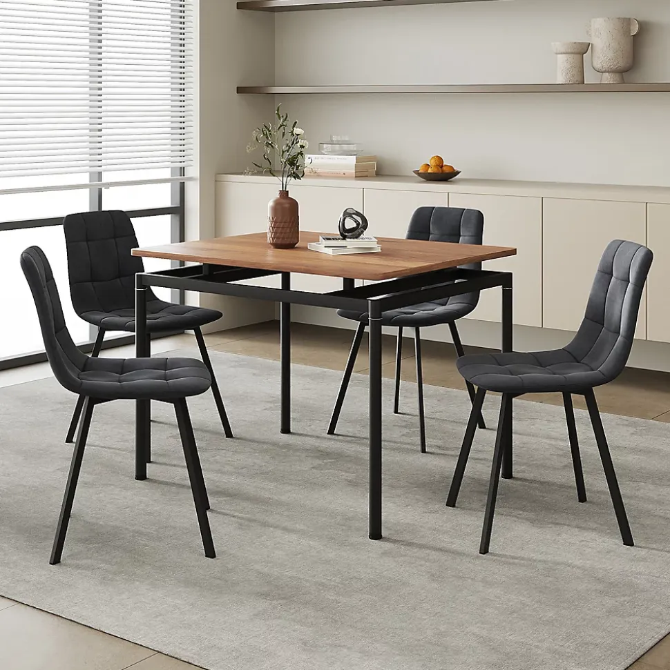 Ensemble de salle à manger Hemnes pour 4 personnes effet chêne / gris foncé en.casa