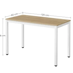 Ensemble de salle à manger Valora Table ROVA 120x60 en chêne + 4 chaises OSAKA noires