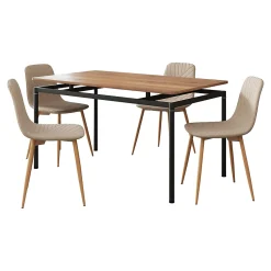 Ensemble de salle à manger Hemnes pour 4 personnes marron clair en.casa