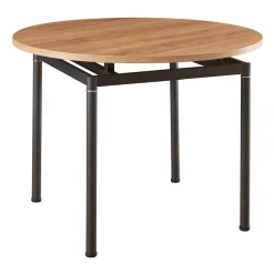 Ensemble de salle à manger Hemnes pour 4 personnes avec table ronde marron clair en.casa