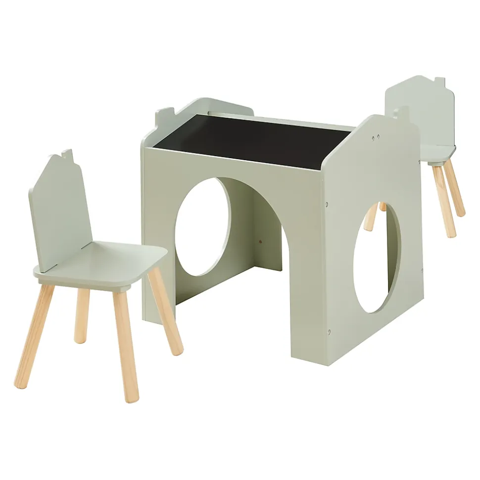 Ensemble de table de dessin et 2 chaises pour enfants Romso vert menthe en.casa