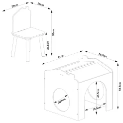 Ensemble de table de dessin et 2 chaises pour enfants Romso vert menthe en.casa