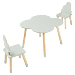 Ensemble de table et 2 chaises pour enfants Epim vert menthe en.casa