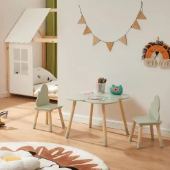 Ensemble de table et 2 chaises pour enfants Epim vert menthe en.casa
