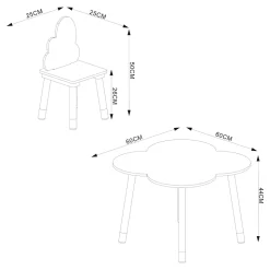 Ensemble de table et 2 chaises pour enfants Epim vert menthe en.casa